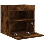 Mueble de TV de pared con luces LED roble ahumado 40x30x40 cm de , Muebles TV - Ref: Foro24-837177, Precio: 35,14 €, Descuent...