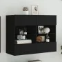 Mueble de TV de pared con luces LED negro 78,5x30x60,5 cm de , Muebles TV - Ref: Foro24-837100, Precio: 67,11 €, Descuento: %