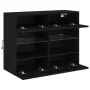 Mueble de TV de pared con luces LED negro 78,5x30x60,5 cm de , Muebles TV - Ref: Foro24-837100, Precio: 67,11 €, Descuento: %