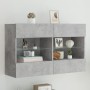 Mueble TV de pared con luces LED gris hormigón 98,5x30x60,5 cm de , Muebles TV - Ref: Foro24-837109, Precio: 88,80 €, Descuen...