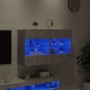 Mueble TV de pared con luces LED gris hormigón 98,5x30x60,5 cm de , Muebles TV - Ref: Foro24-837109, Precio: 88,80 €, Descuen...