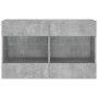 Mueble TV de pared con luces LED gris hormigón 98,5x30x60,5 cm de , Muebles TV - Ref: Foro24-837109, Precio: 88,80 €, Descuen...
