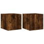 Muebles TV de pared luces LED 2 uds roble ahumado 30,5x35x30 cm de , Muebles TV - Ref: Foro24-837227, Precio: 59,44 €, Descue...