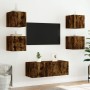 Muebles TV de pared luces LED 2 uds roble ahumado 30,5x35x30 cm de , Muebles TV - Ref: Foro24-837227, Precio: 59,44 €, Descue...