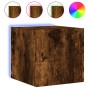 Muebles TV de pared luces LED 2 uds roble ahumado 30,5x35x30 cm de , Muebles TV - Ref: Foro24-837227, Precio: 59,44 €, Descue...