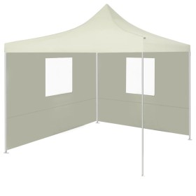 Cenador plegable con 2 paredes color crema 3x3 m de vidaXL, Carpas y cenadores - Ref: Foro24-44960, Precio: 135,12 €, Descuen...