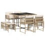 Set comedor de jardín 9 pzas con cojines ratán sintético beige en Conjuntos de jardín | Comprar online en Foru.es