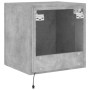 Mueble de TV de pared con luces LED gris hormigón 40,5x35x40 cm de , Muebles TV - Ref: Foro24-837252, Precio: 41,76 €, Descue...