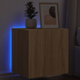 Mueble de TV de pared con luces LED roble Sonoma 40,5x35x40 cm de , Muebles TV - Ref: Foro24-837250, Precio: 42,33 €, Descuen...