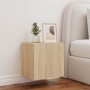 Mueble de TV de pared con luces LED roble Sonoma 40,5x35x40 cm de , Muebles TV - Ref: Foro24-837250, Precio: 42,33 €, Descuen...
