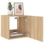 Mueble de TV de pared con luces LED roble Sonoma 40,5x35x40 cm de , Muebles TV - Ref: Foro24-837250, Precio: 42,33 €, Descuen...