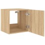 Mueble de TV de pared con luces LED roble Sonoma 40,5x35x40 cm de , Muebles TV - Ref: Foro24-837250, Precio: 42,33 €, Descuen...