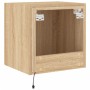 Mueble de TV de pared con luces LED roble Sonoma 40,5x35x40 cm de , Muebles TV - Ref: Foro24-837250, Precio: 42,33 €, Descuen...