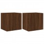 Muebles TV de pared luces LED 2 uds marrón roble 40,5x35x40 cm de , Muebles TV - Ref: Foro24-837259, Precio: 70,81 €, Descuen...