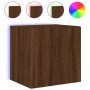Muebles TV de pared luces LED 2 uds marrón roble 40,5x35x40 cm de , Muebles TV - Ref: Foro24-837259, Precio: 70,81 €, Descuen...