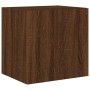 Muebles TV de pared luces LED 2 uds marrón roble 40,5x35x40 cm de , Muebles TV - Ref: Foro24-837259, Precio: 70,81 €, Descuen...