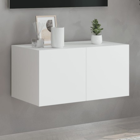 Mueble de TV de pared con luces LED blanco 60x35x31 cm de , Muebles TV - Ref: Foro24-837267, Precio: 47,25 €, Descuento: %