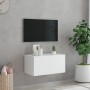 Mueble de TV de pared con luces LED blanco 60x35x31 cm de , Muebles TV - Ref: Foro24-837267, Precio: 47,25 €, Descuento: %