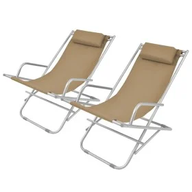 Tumbonas reclinables 2 unidades acero gris topo de vidaXL, Tumbonas - Ref: Foro24-44298, Precio: 158,68 €, Descuento: %