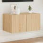 Mueble de TV de pared con luces LED roble Sonoma 60x35x31 cm de , Muebles TV - Ref: Foro24-837271, Precio: 45,86 €, Descuento: %