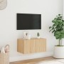 Mueble de TV de pared con luces LED roble Sonoma 60x35x31 cm de , Muebles TV - Ref: Foro24-837271, Precio: 45,86 €, Descuento: %