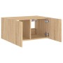 Mueble de TV de pared con luces LED roble Sonoma 60x35x31 cm de , Muebles TV - Ref: Foro24-837271, Precio: 45,86 €, Descuento: %