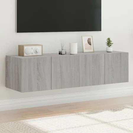 Muebles TV de pared con luces LED 2 uds gris Sonoma 60x35x31 cm de , Muebles TV - Ref: Foro24-837278, Precio: 87,80 €, Descue...