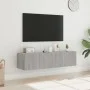 Muebles TV de pared con luces LED 2 uds gris Sonoma 60x35x31 cm de , Muebles TV - Ref: Foro24-837278, Precio: 87,80 €, Descue...