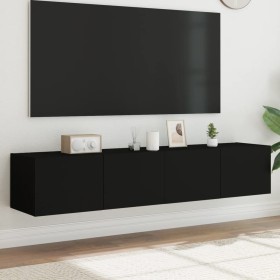 Muebles de TV de pared con luces LED 2 uds negro 80x35x31 cm de , Muebles TV - Ref: Foro24-837284, Precio: 117,45 €, Descuent...