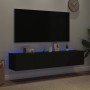 Muebles de TV de pared con luces LED 2 uds negro 80x35x31 cm de , Muebles TV - Ref: Foro24-837284, Precio: 117,45 €, Descuent...