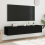 Muebles de TV de pared con luces LED 2 uds negro 80x35x31 cm de , Muebles TV - Ref: Foro24-837284, Precio: 117,45 €, Descuent...