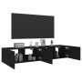 Muebles de TV de pared con luces LED 2 uds negro 80x35x31 cm de , Muebles TV - Ref: Foro24-837284, Precio: 117,45 €, Descuent...
