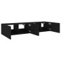 Muebles de TV de pared con luces LED 2 uds negro 80x35x31 cm de , Muebles TV - Ref: Foro24-837284, Precio: 117,45 €, Descuent...