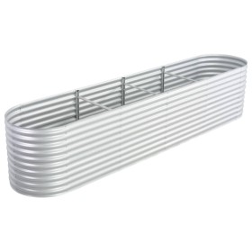Arriate de acero galvanizado plateado 400x80x81 cm de vidaXL, Maceteros y jardineras - Ref: Foro24-45511, Precio: 259,98 €, D...