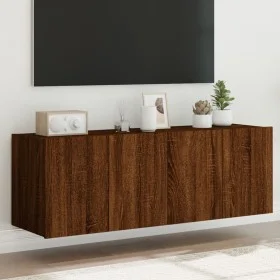 Muebles TV de pared luces LED 2 uds marrón roble 60x35x41 cm de , Muebles TV - Ref: Foro24-837315, Precio: 90,77 €, Descuento: %