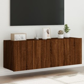 Muebles TV de pared luces LED 2 uds marrón roble 60x35x41 cm de , Muebles TV - Ref: Foro24-837315, Precio: 91,90 €, Descuento: %