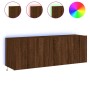 Muebles TV de pared luces LED 2 uds marrón roble 60x35x41 cm de , Muebles TV - Ref: Foro24-837315, Precio: 91,90 €, Descuento: %