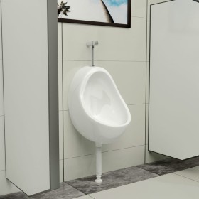 Urinario de pared con válvula de descarga cerámica blanco de vidaXL, Urinarios - Ref: Foro24-143990, Precio: 122,14 €, Descue...
