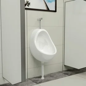 Wall-mounted urinal with white ceramic flush valve by vidaXL, Urinals - Ref: Foro24-143990, Price: 133,85 €, Discount: %