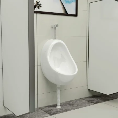Urinario de pared con válvula de descarga cerámica blanco de vidaXL, Urinarios - Ref: Foro24-143990, Precio: 133,85 €, Descue...