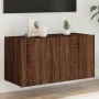 Mueble de TV de pared con luces LED marrón roble 80x35x41 cm de , Muebles TV - Ref: Foro24-837322, Precio: 58,66 €, Descuento: %