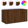 Mueble de TV de pared con luces LED marrón roble 80x35x41 cm de , Muebles TV - Ref: Foro24-837322, Precio: 58,66 €, Descuento: %