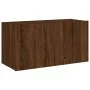 Mueble de TV de pared con luces LED marrón roble 80x35x41 cm de , Muebles TV - Ref: Foro24-837322, Precio: 58,66 €, Descuento: %