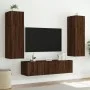 Mueble de TV de pared con luces LED marrón roble 80x35x41 cm de , Muebles TV - Ref: Foro24-837322, Precio: 58,66 €, Descuento: %