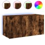 Mueble de TV de pared con luces LED roble ahumado 80x35x41 cm de , Muebles TV - Ref: Foro24-837320, Precio: 57,80 €, Descuent...