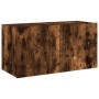 Mueble de TV de pared con luces LED roble ahumado 80x35x41 cm de , Muebles TV - Ref: Foro24-837320, Precio: 57,80 €, Descuent...