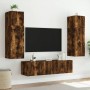Mueble de TV de pared con luces LED roble ahumado 80x35x41 cm de , Muebles TV - Ref: Foro24-837320, Precio: 57,80 €, Descuent...