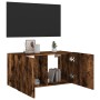 Mueble de TV de pared con luces LED roble ahumado 80x35x41 cm de , Muebles TV - Ref: Foro24-837320, Precio: 57,80 €, Descuent...