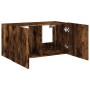 Mueble de TV de pared con luces LED roble ahumado 80x35x41 cm de , Muebles TV - Ref: Foro24-837320, Precio: 57,80 €, Descuent...