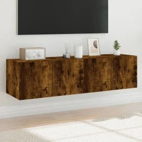 Muebles TV de pared luces LED 2 uds roble ahumado 60x35x31 cm de , Muebles TV - Ref: Foro24-837276, Precio: 83,78 €, Descuent...